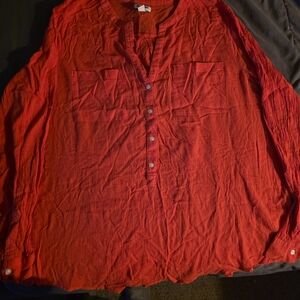 Old Navy Men's Vibrant Red Button Down Shirt